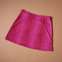 Load image into Gallery viewer, Vintage 90&#39;s Deadstock Pink Snake Print Stretch Mini Skirt
