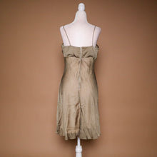 Load image into Gallery viewer, Vintage 90&#39;s Tan Bias Cut Midi Dress
