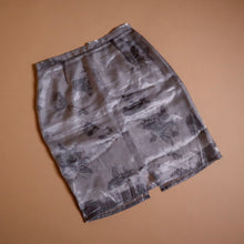 Load image into Gallery viewer, Vintage 90&#39;s Sheer Silver Overlay Rose Skirt
