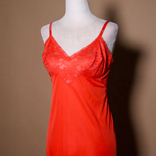 Load image into Gallery viewer, Vintage Coral Lace Trim Slip Dress
