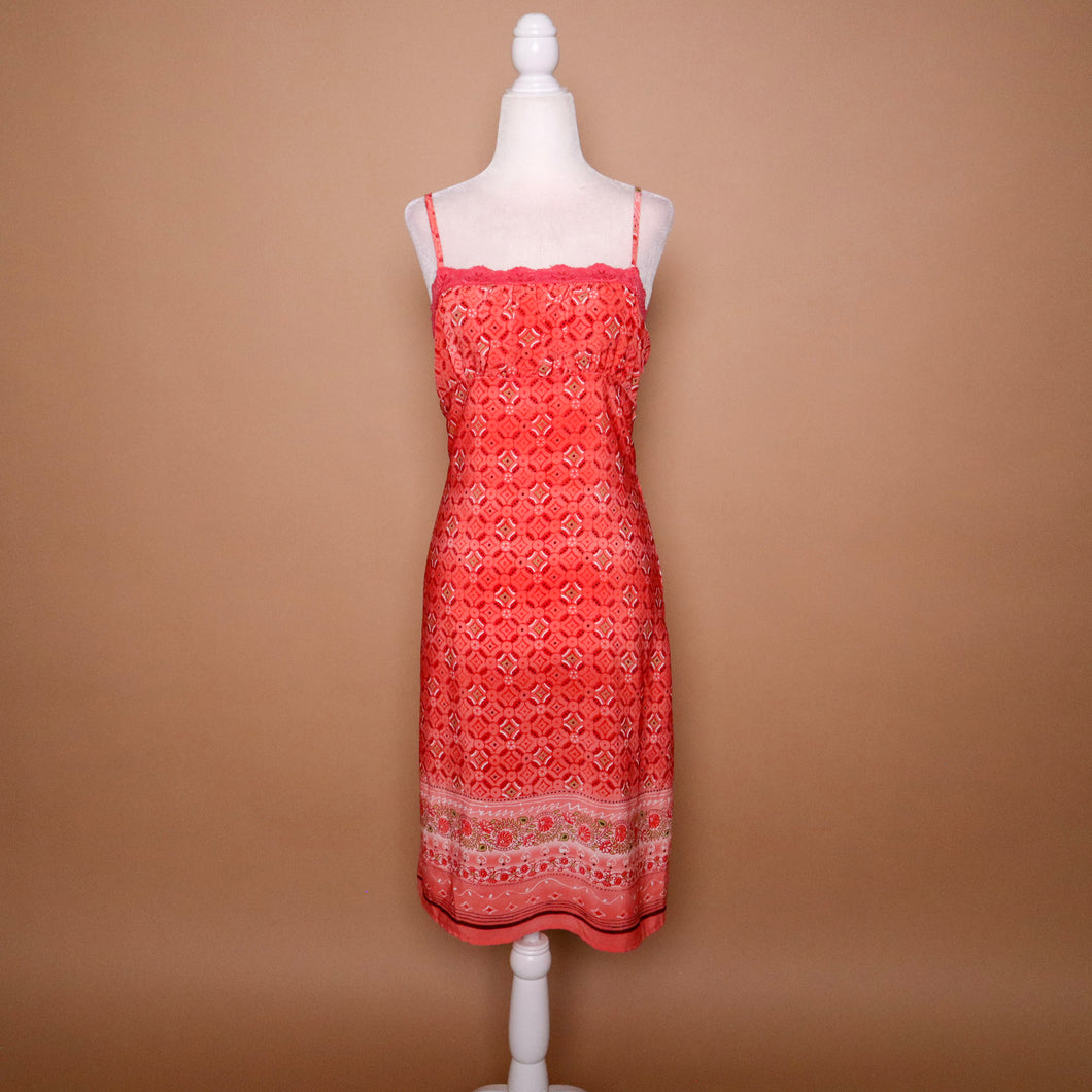 Vintage 90's Coral Milkmaid Spaghetti Strap Dress