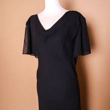 Load image into Gallery viewer, Vintage 90&#39;s Black Sheer Layered Bias Cut Maxi Dress
