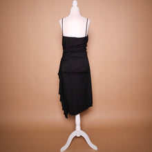 Load image into Gallery viewer, Vintage 90&#39;s Black Ruched Cowl Neck Dress
