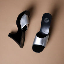Load image into Gallery viewer, Y2K Silver Wooden Wedge Sandals
