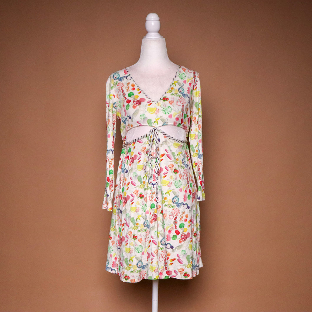 Vintage Cynthia Rowley Candy Print Cutout Dress