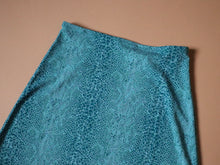 Load image into Gallery viewer, Vintage 90&#39;s Deadstock Teal Snake Print Stretch Mini Skirt
