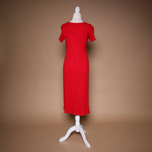 Load image into Gallery viewer, Vintage 90&#39;s Red Waffle Knit Petite Maxi Dress
