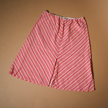 Load image into Gallery viewer, Vintage 90&#39;s Red &amp; White Striped Linen Blend Skirt
