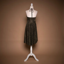 Load image into Gallery viewer, Vintage Gold &amp; Black Betsey Johnson Halter Dress
