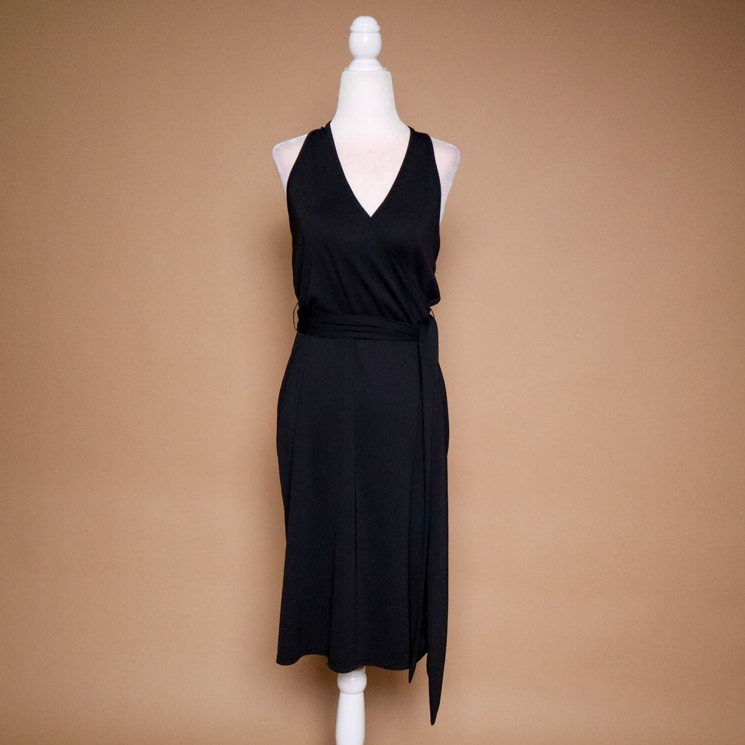 Vintage 90's Wrap Style Halter Little Black Dress