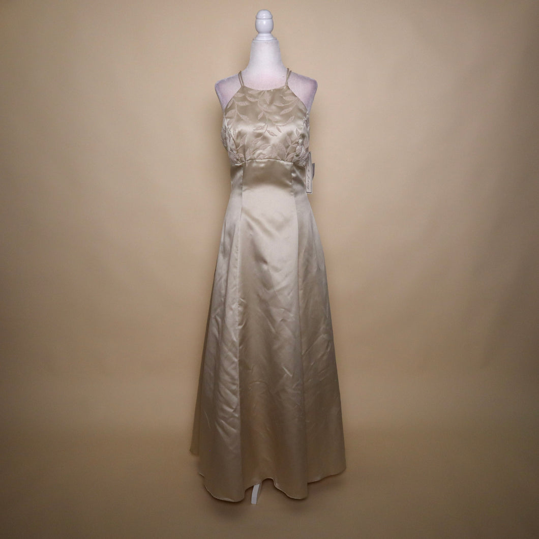 Vintage Deadstock Tan Beaded Gown