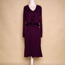 Load image into Gallery viewer, Vintage Purple Knit Tassel Sweater Dress Set
