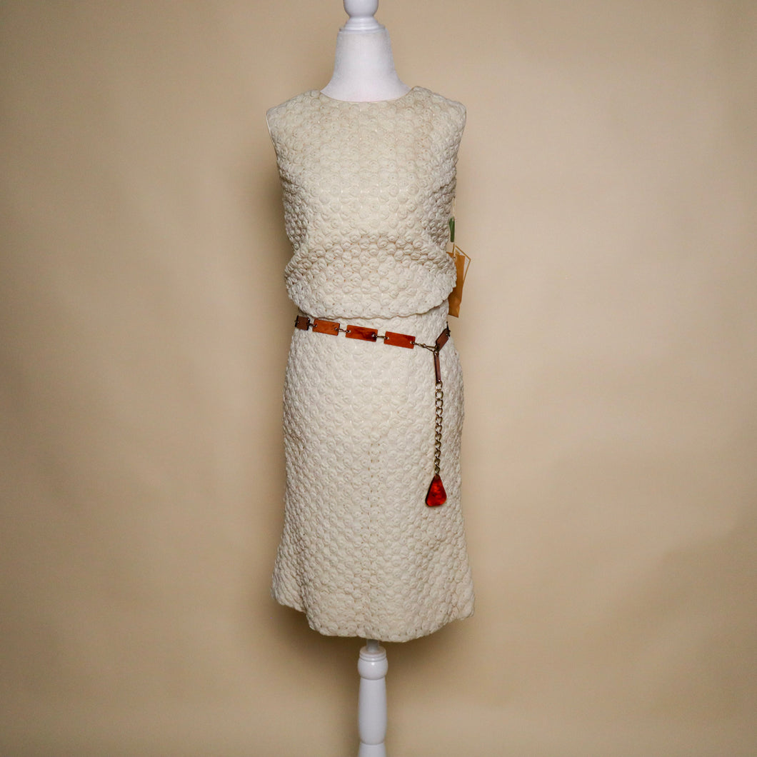 Vintage 60's Sears Deadstock Knit Belted Mod Dress