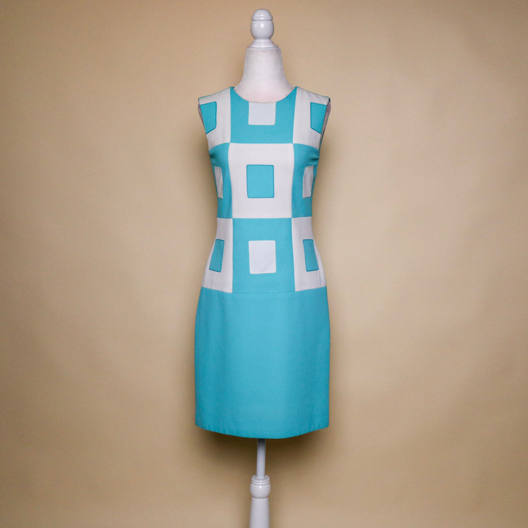 Vintage 90's Mod Blue Checkered Dress
